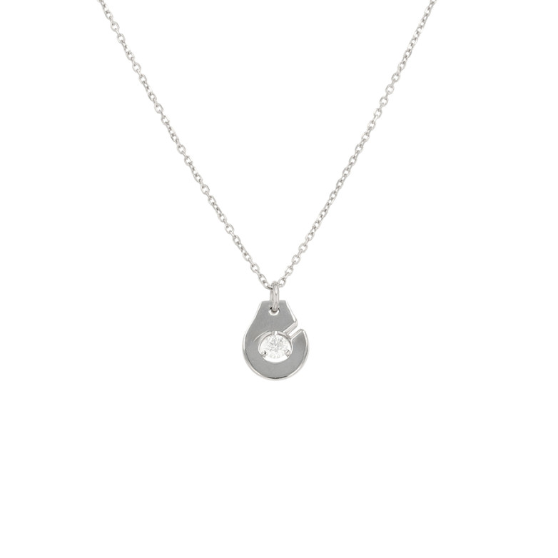 Acheter Collier DINH VAN Menotte diamant 0.08 carat or blanc Comme neuf - 1000,00 € Collier DINH VAN Menotte diamant 0.08 carat or blanc Comme neuf - reconditionné disponible sur Gemme Les Bijoux